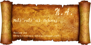 Nánási Adony névjegykártya